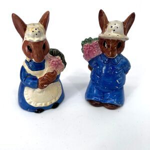 Albert E Price VTG Ceramic Bunny Rabbit Easter Salt & Pepper Shakers 1974 MCM